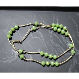 VTG Green Faceted Crystals accented with clear faceted stones